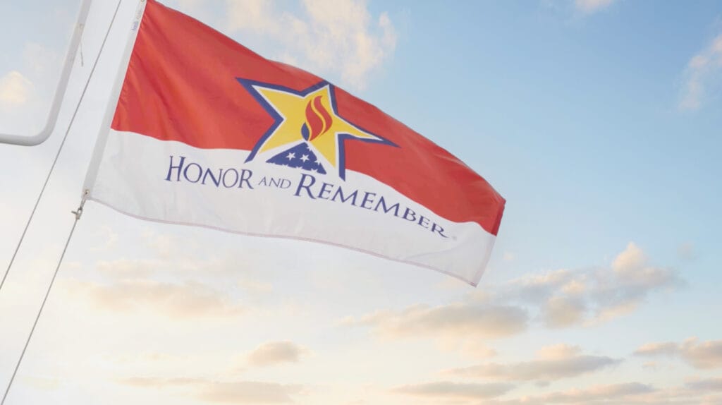 An Honor and Remember flag on NCL. NCL provides many nice touches in addition to its Military and Veteran discounts.