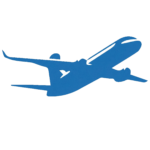 Blue Plane Taking Off Icon