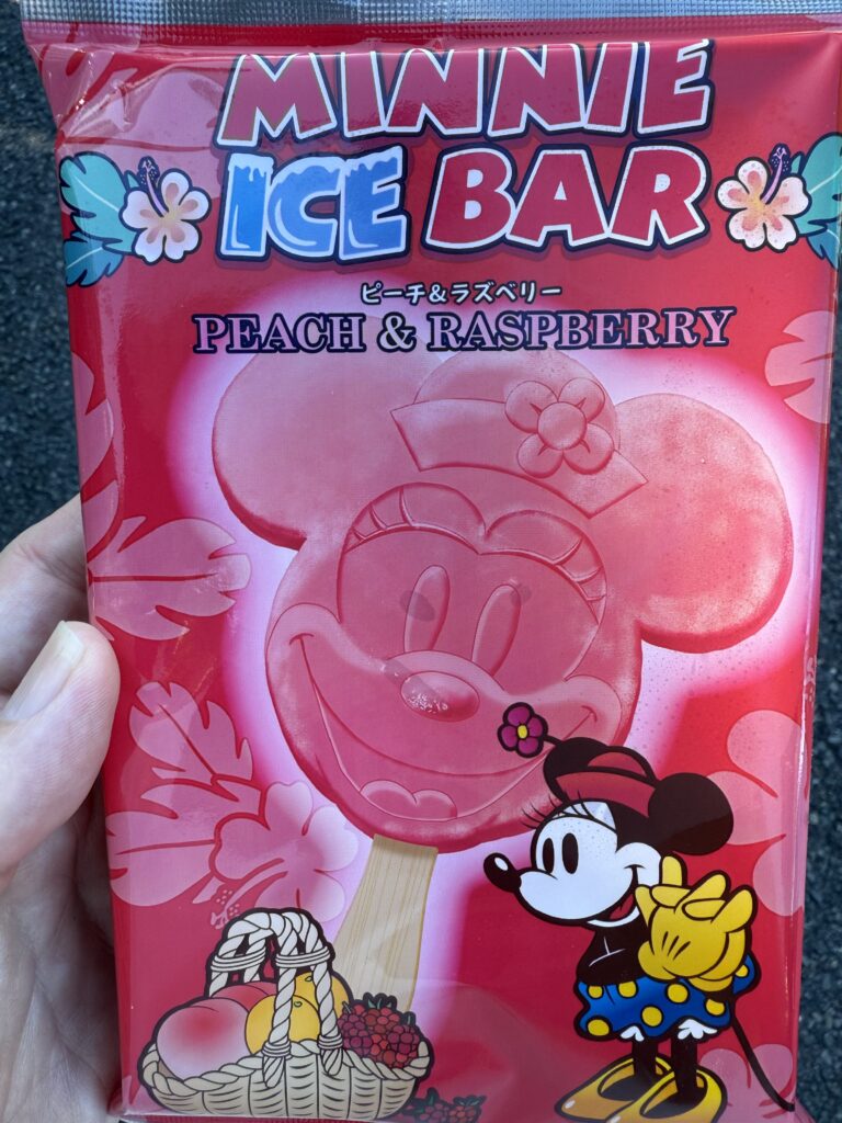 Minnie Mouse Peach and Raspberry Ice Bar at Tokyo Disney Resort