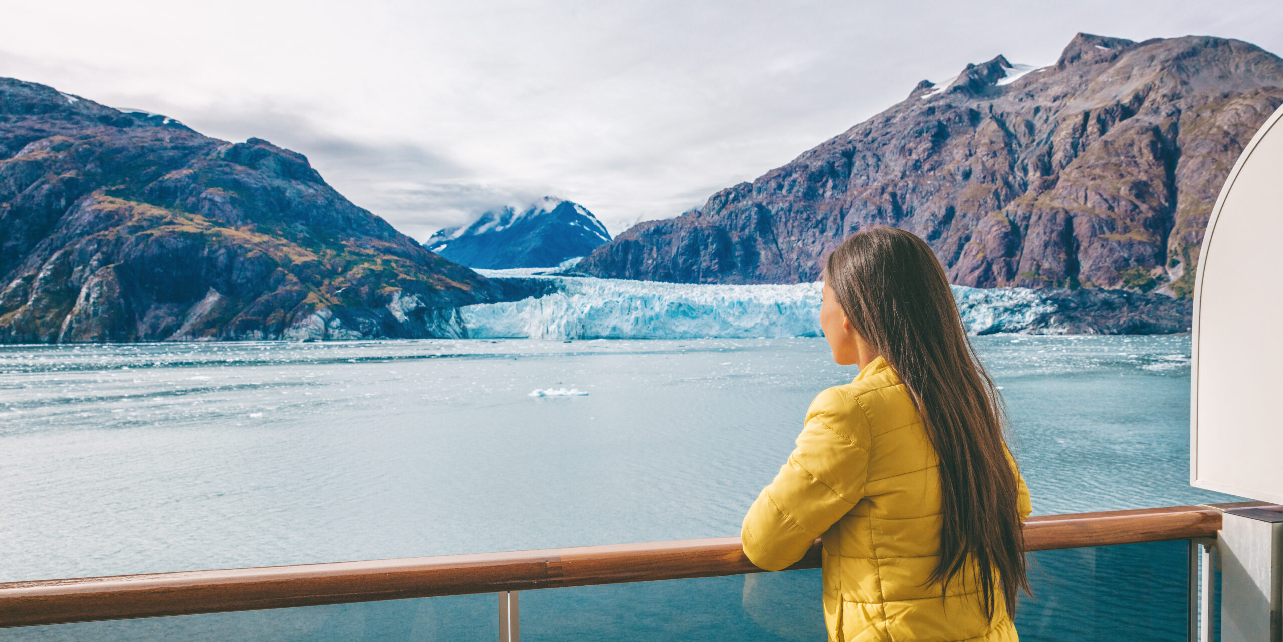 Viewing Alaska Glacier from Cruise Ship Deck scaled