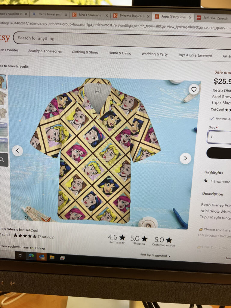Search results for Disney princess tropical shirts on Etsy marketplace